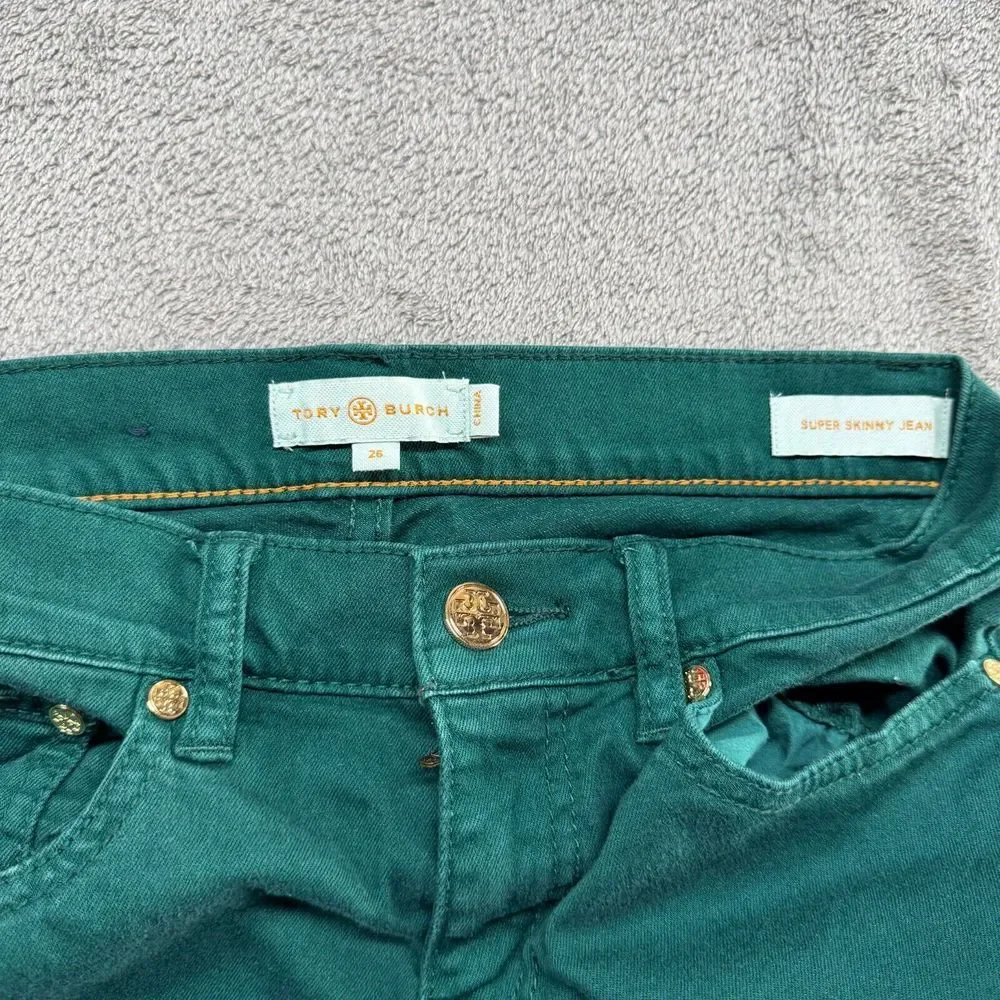 Tory Burch Super‎ Skinny Jeans Womens Size 26 Geen Denim